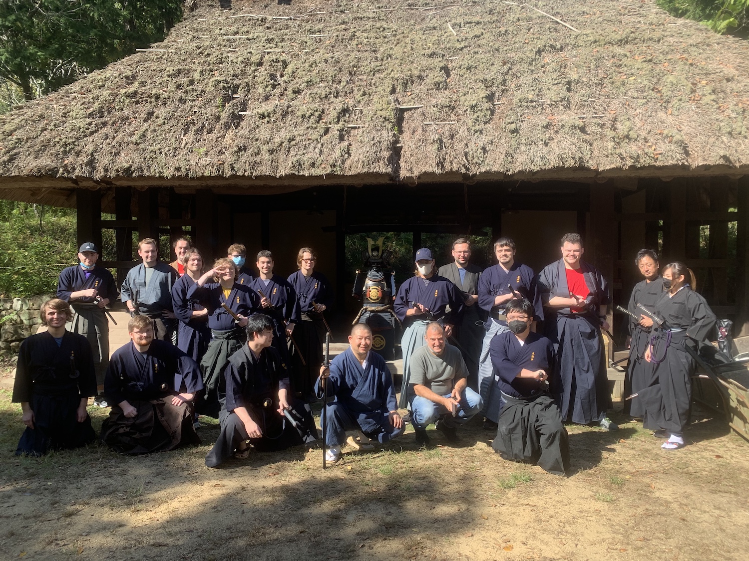 A group during samurai training in Japan