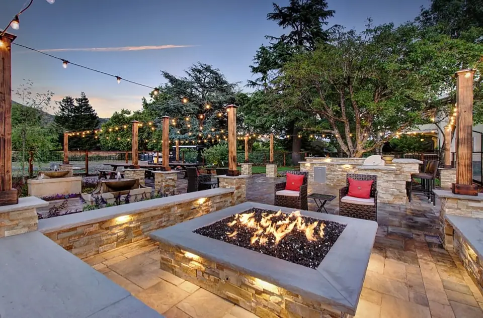 The fire pit at the Kenwood estate