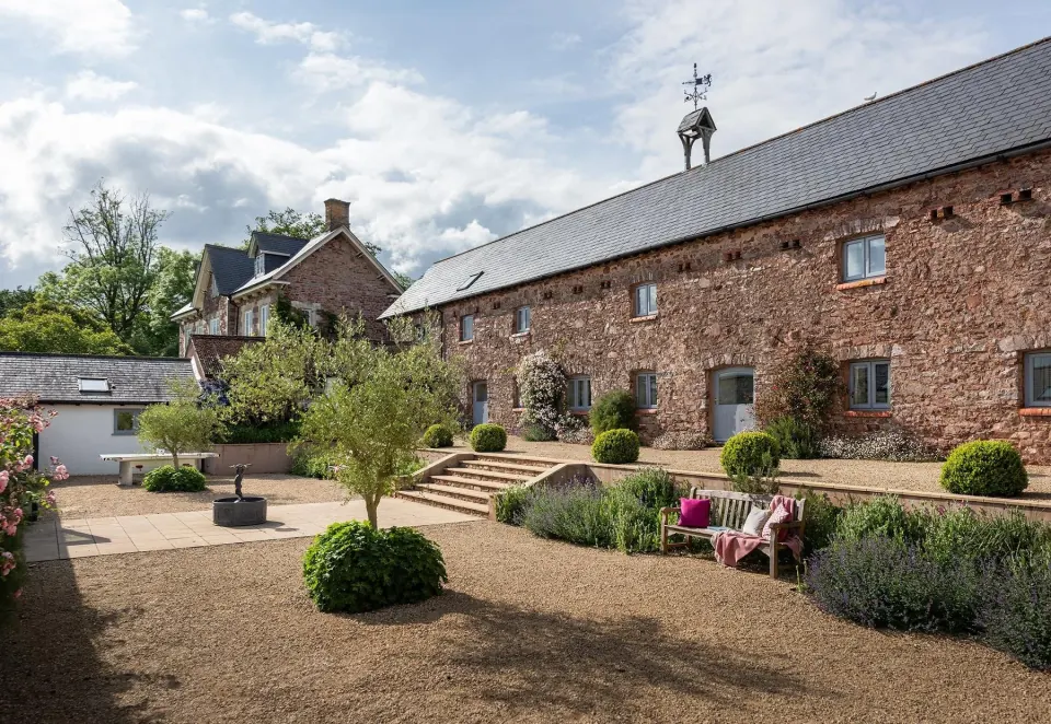 The courtyard and farmhouse in the Somerset countryside