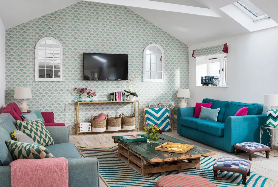 The living room at the country house in Somerset