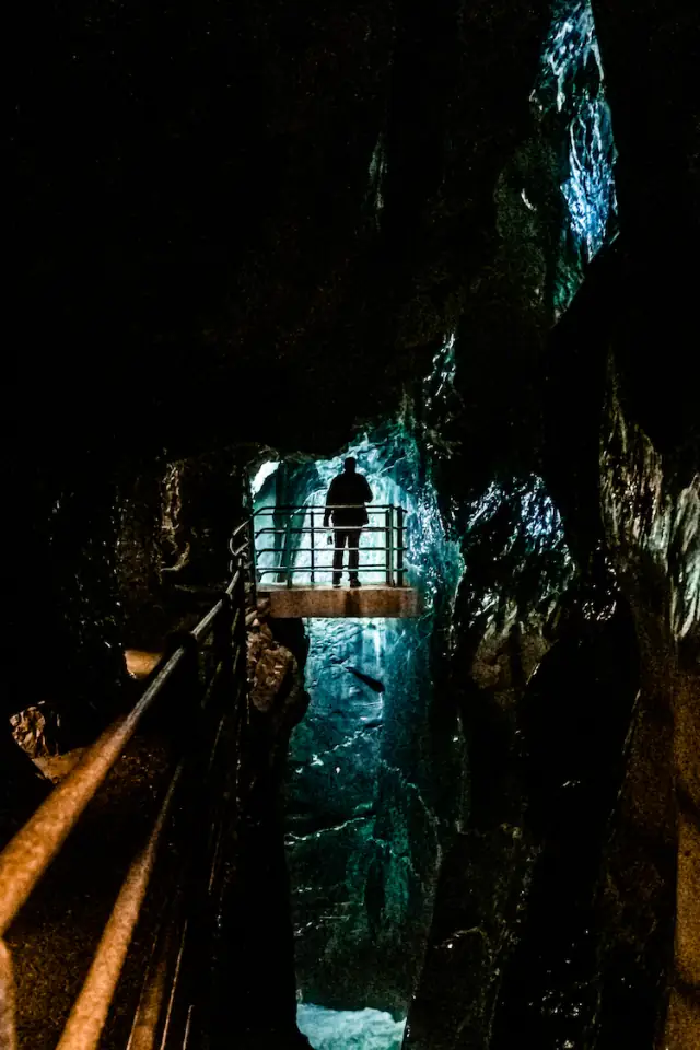 Inside the Trümmelbach Falls caves