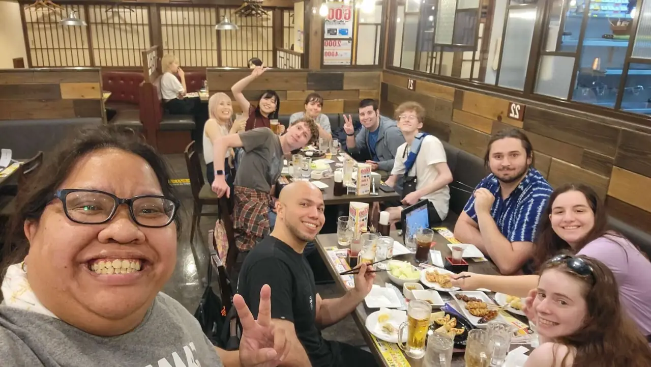 A WanderRock group at an izakaya in Japan