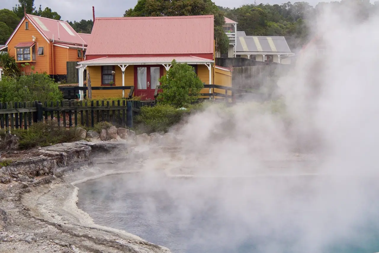 The Māori village built on the Whakarewarewa geyser field in Rotorua
